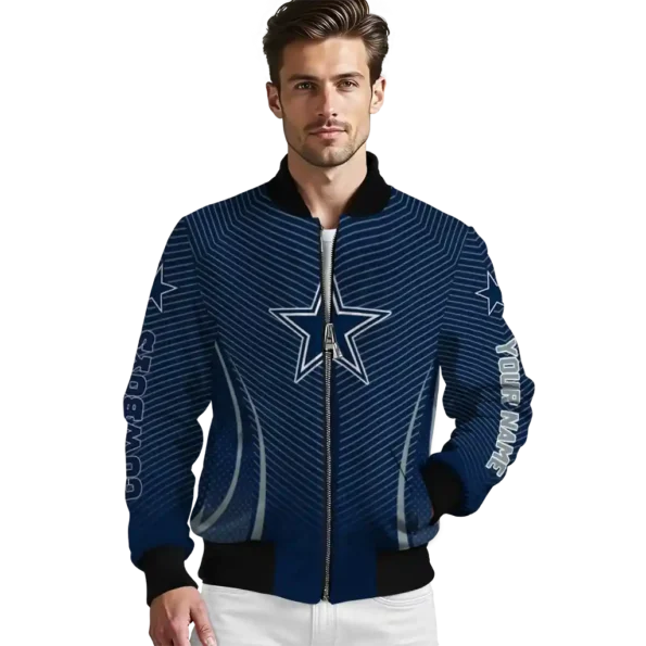 personalized dallas cowboys chevron arrow blue bomber jacket high quality
