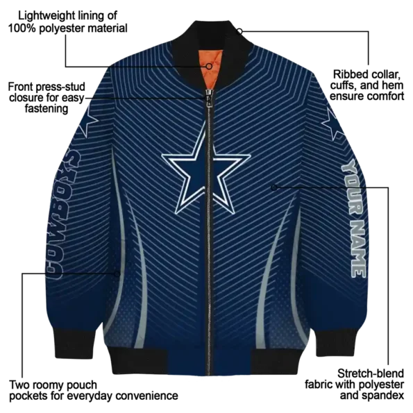 personalized dallas cowboys chevron arrow blue bomber jacket new arrival