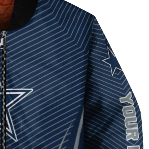 personalized dallas cowboys chevron arrow blue bomber jacket premium grade