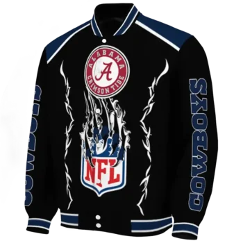 personalized dallas cowboys claw blood blue black varsity jacket best selling.webp