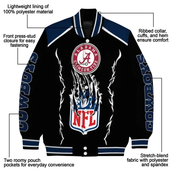 personalized dallas cowboys claw blood blue black varsity jacket new arrival.webp