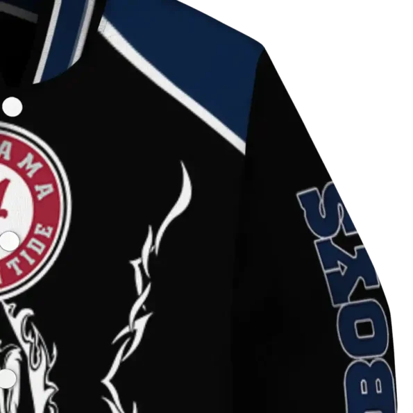 personalized dallas cowboys claw blood blue black varsity jacket premium grade.webp