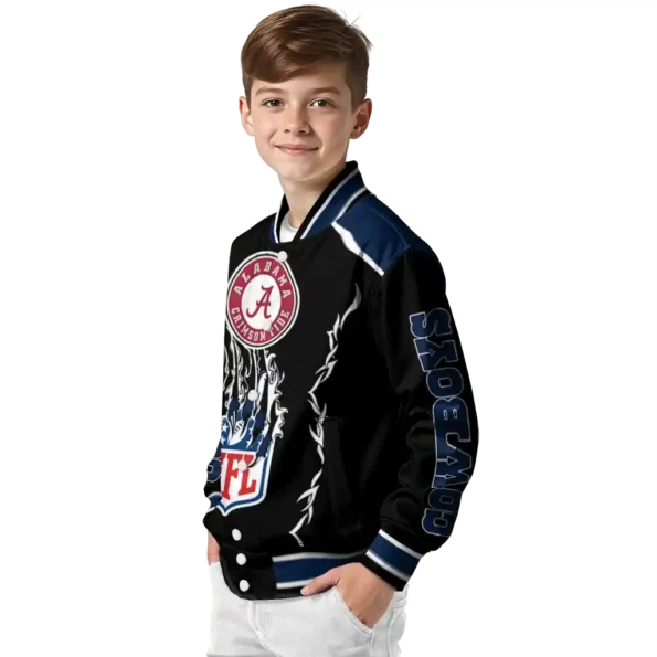 personalized dallas cowboys claw blood blue black varsity jacket trendy.webp