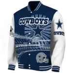 personalized dallas cowboys ferris arena blue white varsity jacket best selling.webp