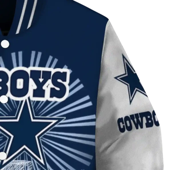personalized dallas cowboys ferris arena blue white varsity jacket premium grade.webp