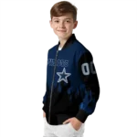 personalized dallas cowboys flame border blue black bomber jacket best selling