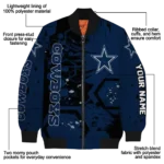 personalized dallas cowboys hexagon cluster blue black bomber jacket best selling