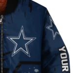 personalized dallas cowboys hexagon cluster blue black bomber jacket best selling