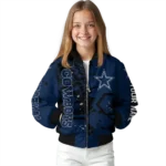 personalized dallas cowboys hexagon cluster blue black bomber jacket best selling