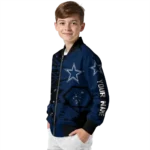 personalized dallas cowboys hexagon cluster blue black bomber jacket best selling