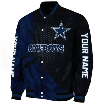 personalized dallas cowboys hexagon mesh blue black varsity jacket best selling.webp