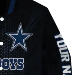personalized dallas cowboys hexagon mesh blue black varsity jacket best selling.webp