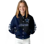 personalized dallas cowboys hexagon mesh blue black varsity jacket best selling.webp