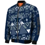 personalized dallas cowboys pyramid shapes blue bomber jacket best selling