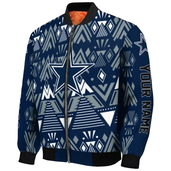 personalized dallas cowboys pyramid shapes blue bomber jacket best selling