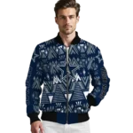 personalized dallas cowboys pyramid shapes blue bomber jacket best selling