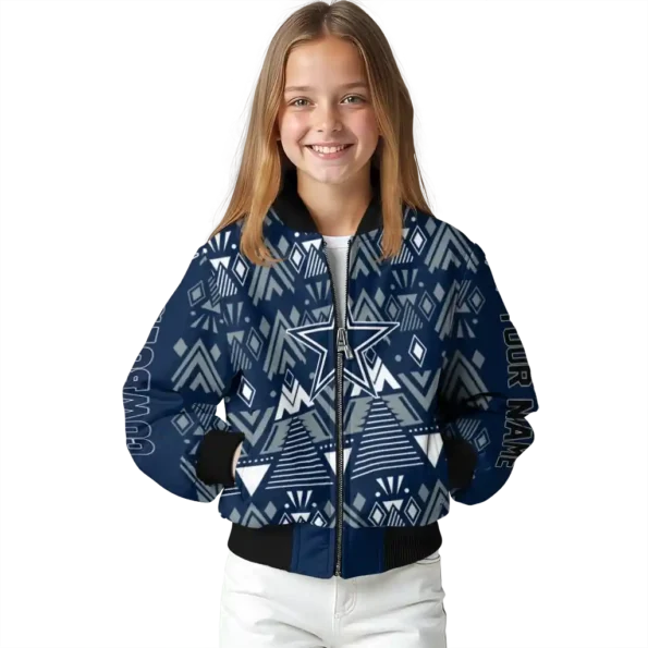 personalized dallas cowboys pyramid shapes blue bomber jacket top rated