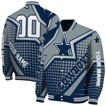 personalized dallas cowboys star burst blue varsity jacket fashion forward.webp