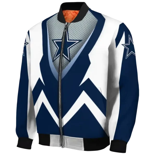 personalized dallas cowboys v stripes blue white bomber jacket best selling