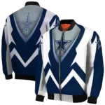 personalized dallas cowboys v stripes blue white bomber jacket best selling