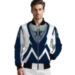 personalized dallas cowboys v stripes blue white bomber jacket best selling