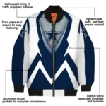 personalized dallas cowboys v stripes blue white bomber jacket best selling