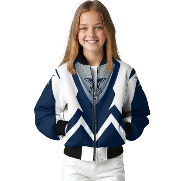personalized dallas cowboys v stripes blue white bomber jacket top rated