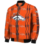 personalized denver broncos bolt stripe orange bomber jacket best selling