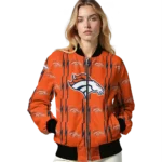 personalized denver broncos bolt stripe orange bomber jacket best selling