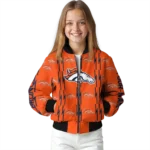 personalized denver broncos bolt stripe orange bomber jacket best selling