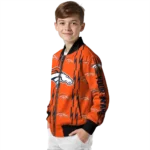 personalized denver broncos bolt stripe orange bomber jacket best selling