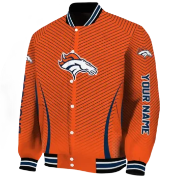 personalized denver broncos chevron arrow orange varsity jacket best selling.webp