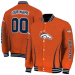 personalized denver broncos chevron arrow orange varsity jacket best selling.webp