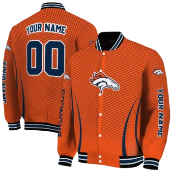 personalized denver broncos chevron arrow orange varsity jacket fashion forward.webp
