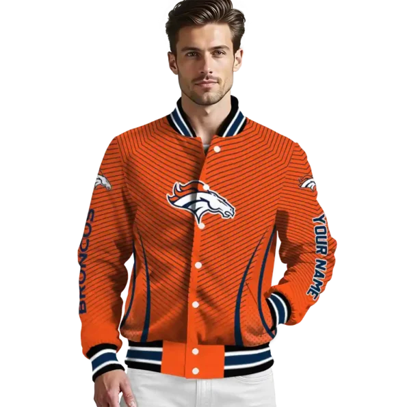personalized denver broncos chevron arrow orange varsity jacket high quality.webp