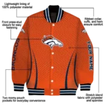 personalized denver broncos chevron arrow orange varsity jacket best selling.webp