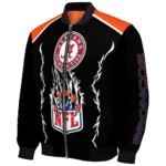 personalized denver broncos claw blood orange black bomber jacket best selling