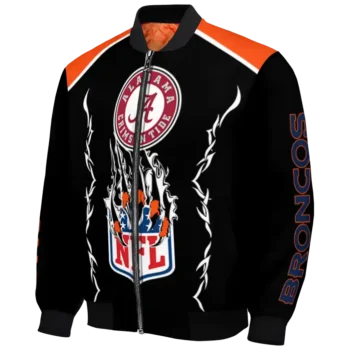 personalized denver broncos claw blood orange black bomber jacket best selling