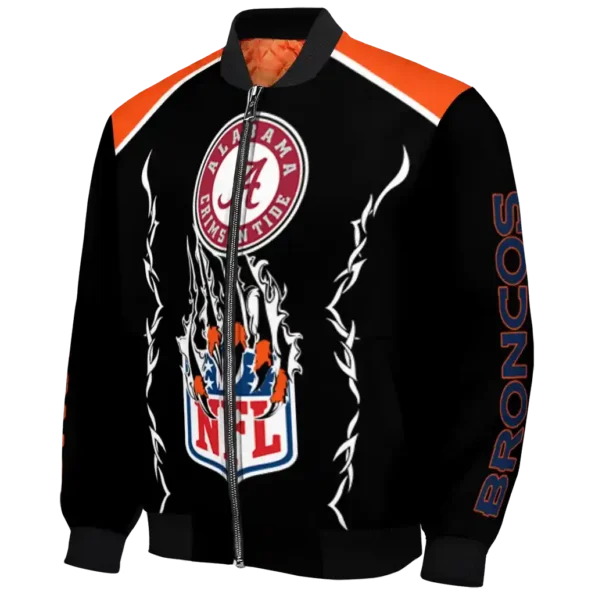 personalized denver broncos claw blood orange black bomber jacket best selling