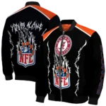 personalized denver broncos claw blood orange black bomber jacket best selling