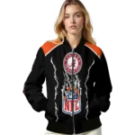 personalized denver broncos claw blood orange black bomber jacket best selling