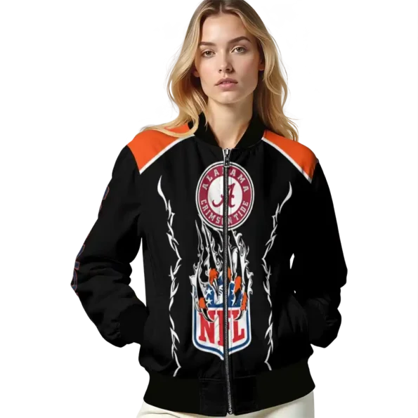 personalized denver broncos claw blood orange black bomber jacket latest model