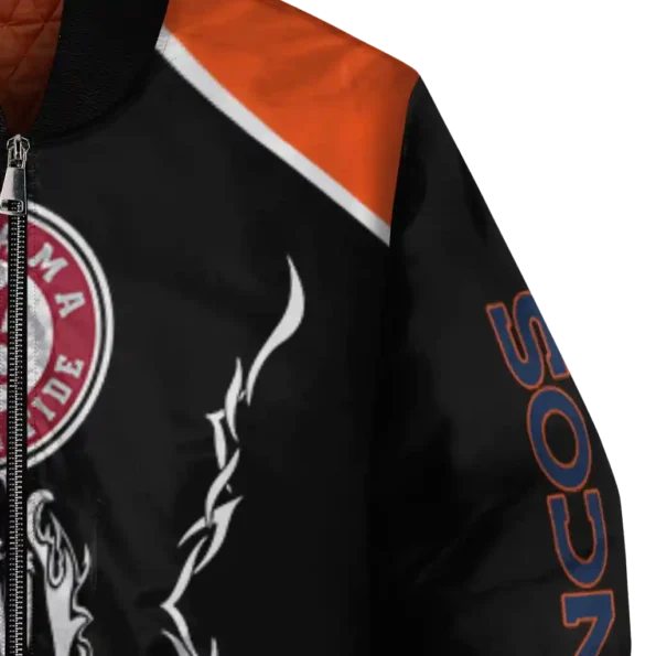 personalized denver broncos claw blood orange black bomber jacket premium grade