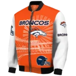 personalized denver broncos ferris arena orange white bomber jacket best selling
