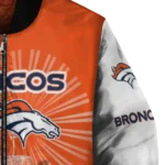 personalized denver broncos ferris arena orange white bomber jacket best selling