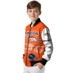 personalized denver broncos ferris arena orange white bomber jacket best selling