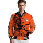 personalized denver broncos hexagon cluster orange black varsity jacket best selling.webp