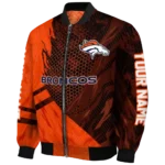 personalized denver broncos hexagon mesh orange black bomber jacket best selling