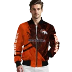 personalized denver broncos hexagon mesh orange black bomber jacket best selling