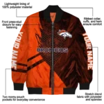 personalized denver broncos hexagon mesh orange black bomber jacket best selling